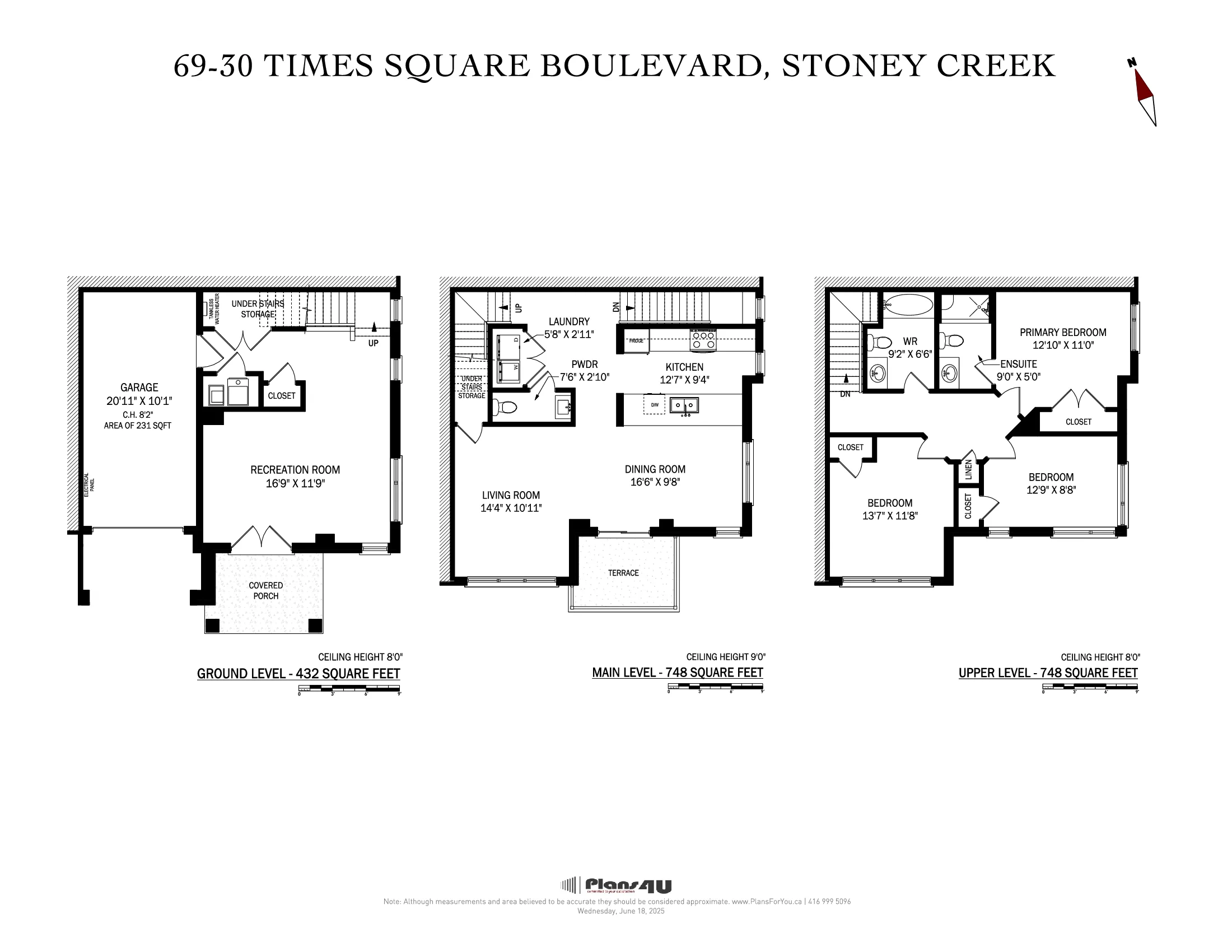 Floor plan of #69-30 Times Square Boulevard, Stoney Creek