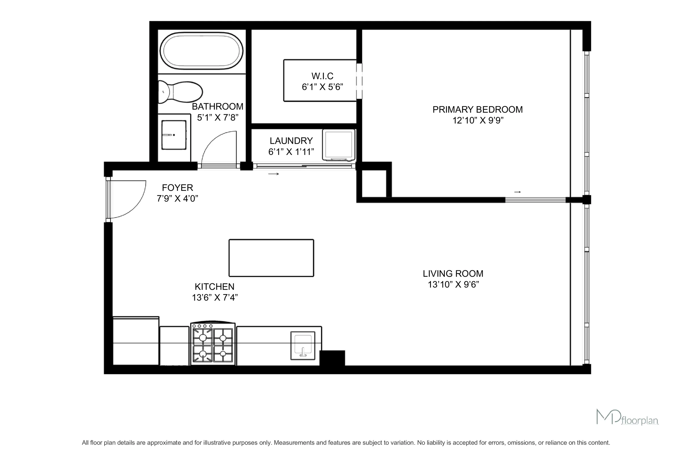 Floor plan of #608-1169 Queen Street West, Toronto