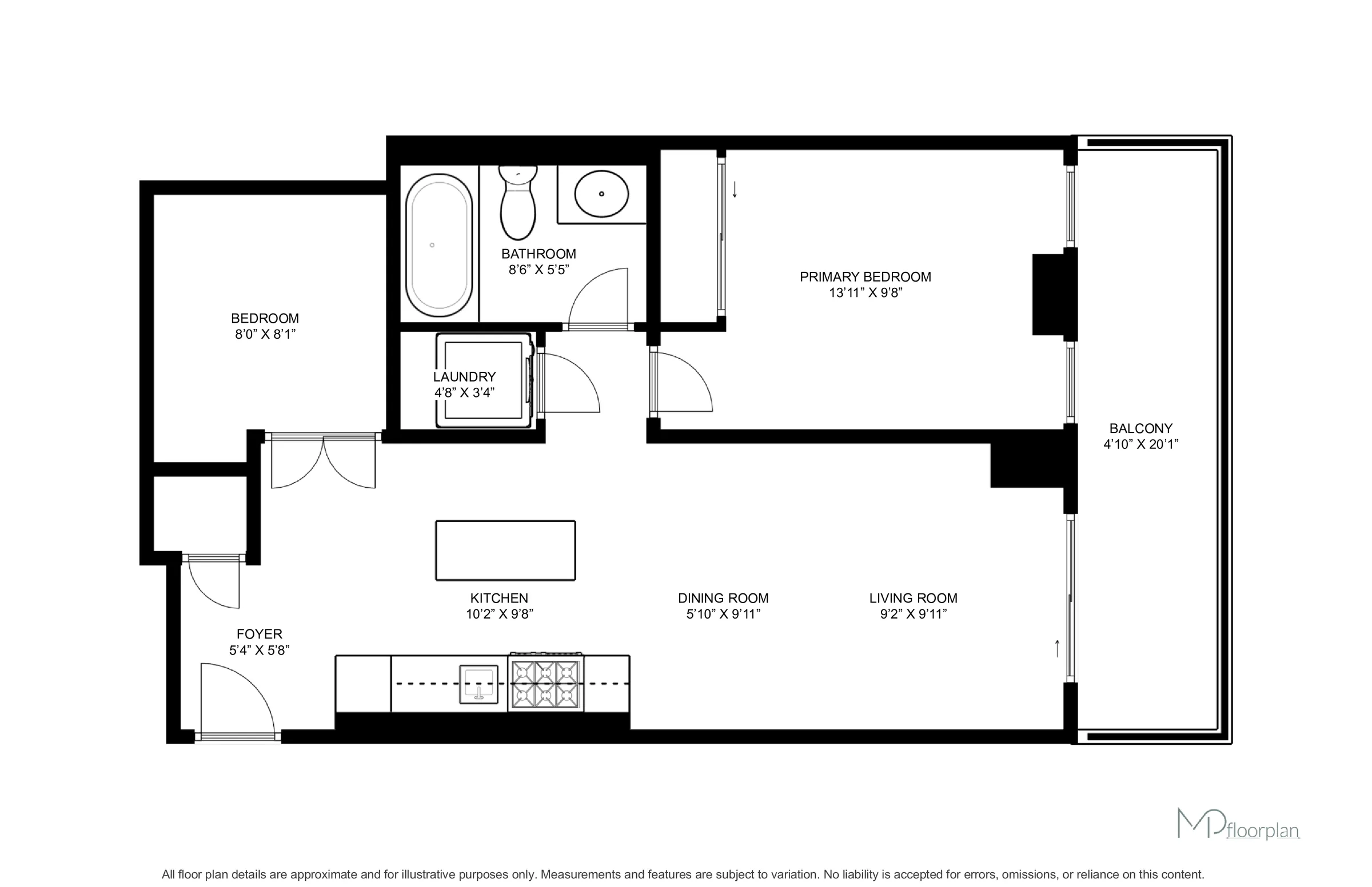 Floor plan of #1203-200 Bloor Street West, Toronto